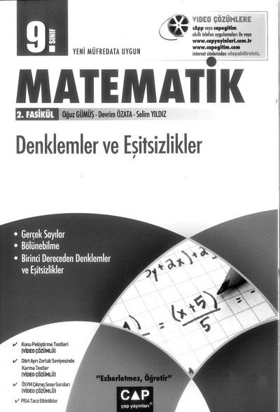 MATEMATİK 2. FASİKÜL DENKLEMLER VE EŞİTSİZLİKLER