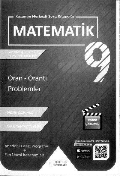 MATEMATİK SORU KİTAPÇIĞI ORAN ORANTI PROBLEMLER
