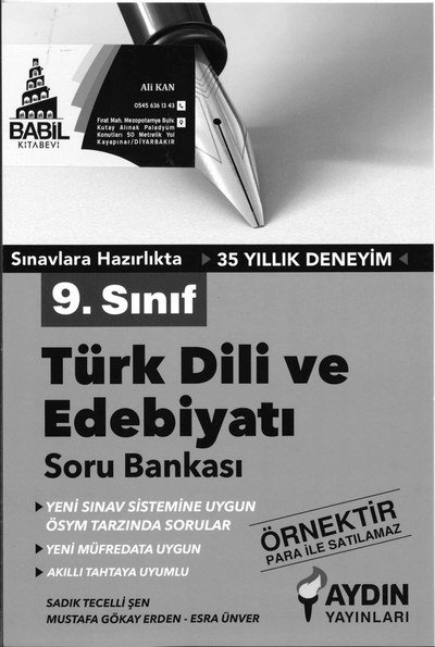 TÜRK DİLİ VE EDEBİYATI SORU BANKASI SegaCopy Fotokopi Merkezi