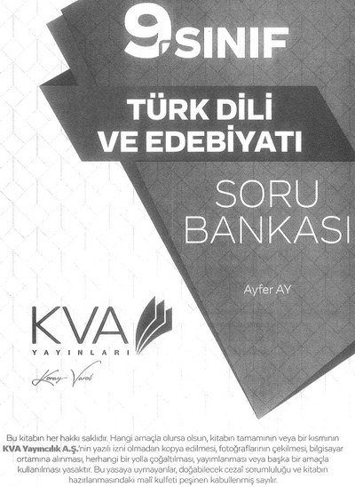 TÜRK DİLİ VE EDEBİYATI SORU BANKASI SegaCopy Fotokopi Merkezi
