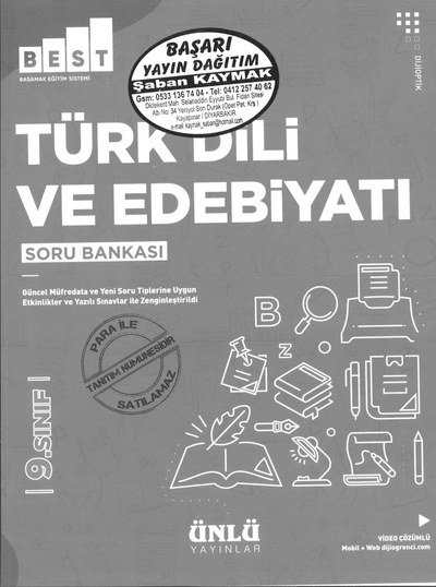 TÜRK DİLİ VE EDEBİYATI SORU BANKASI SegaCopy Fotokopi Merkezi