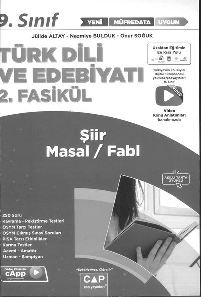 TÜRK DİLİ VE EDEBİYATI 2. FASİKÜL ŞİİR MASAL/FABL SegaCopy Fotokopi Merkezi
