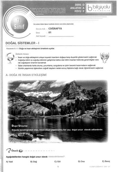 DERS ANLATIM FÖYÜ COĞRAFYA KONU ANLATIM SegaCopy Fotokopi Merkezi