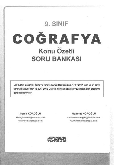 COĞRAFYA KONU ÖZETLİ SORU BANKASI