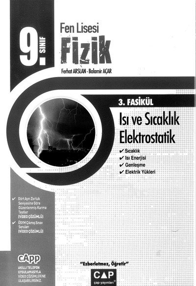 FEN LİSESİ FİZİK 3. FASİKÜL ISI VE SICAKLIK ELEKTROSTATİK