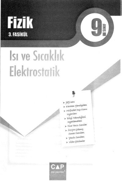 FİZİK 3. FASİKÜL ISI VE SICAKLIK ELEKTROSTATİK SegaCopy Fotokopi Merkezi