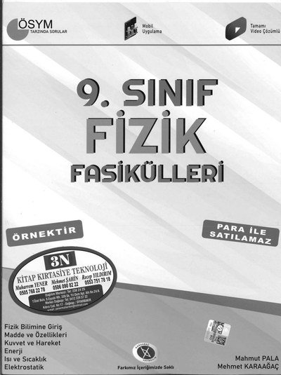 FİZİK FASİKÜLLERİ ÖSYM TARZINDA SORULAR SegaCopy Fotokopi Merkezi