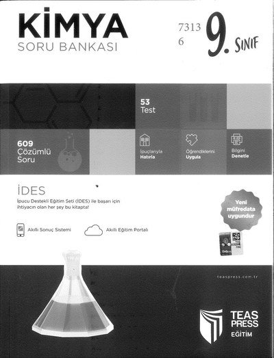 KİMYA SORU BANKASI 609 ÇÖZÜMLÜ SORU SegaCopy Fotokopi Merkezi
