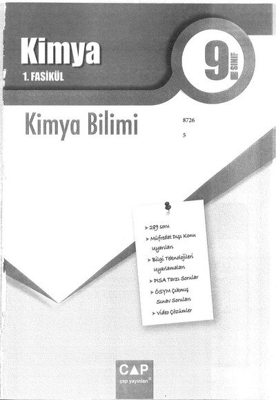 KİMYA 1. FASİKÜL KİMYA BİLİMİ SegaCopy Fotokopi Merkezi