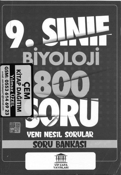 BİYOLOJİ 800 SORU YENİ NESİL SORULAR SORU BANKASI