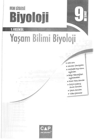 BİYOLOJİ 1. FASİKÜL YAŞAM BİLİMİ BİYOLOJİ SegaCopy Fotokopi Merkezi