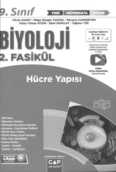 BİYOLOJİ 2. FASİKÜL HÜCRE YAPISI SegaCopy Fotokopi Merkezi