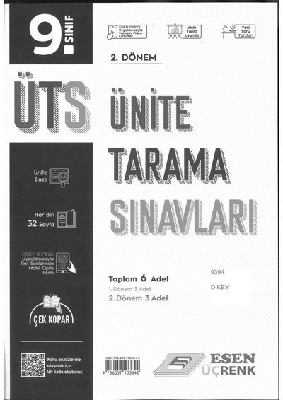 ÜNİTE TARAMA SINAVLARI TOPLAM 6 ADET
