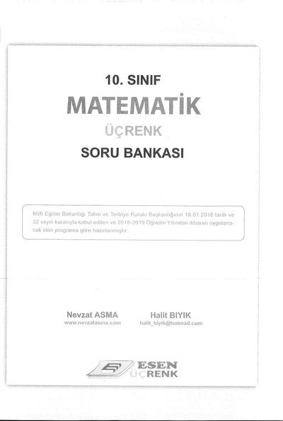 MATEMATİK ÜÇRENK SORU BANKASI SegaCopy Fotokopi Merkezi