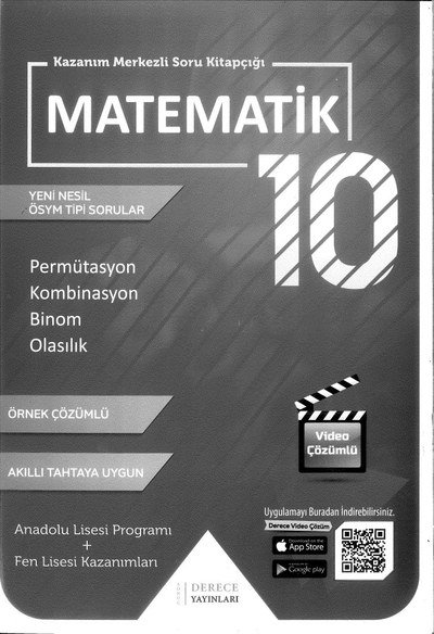 MATEMATİK PERMÜTASYON KOMBİNASYON BİNOM OLASILIK SegaCopy Fotokopi Merkezi