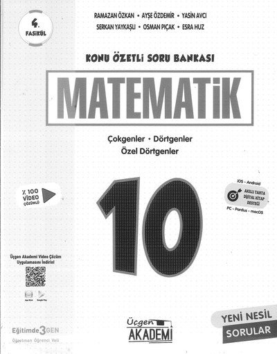 KONU ÖZETLİ SORU BANKASI MATEMATİK ÇOKGENLER DÖRTGENLER ÖZEL DÖRTGENLER SegaCopy Fotokopi Merkezi