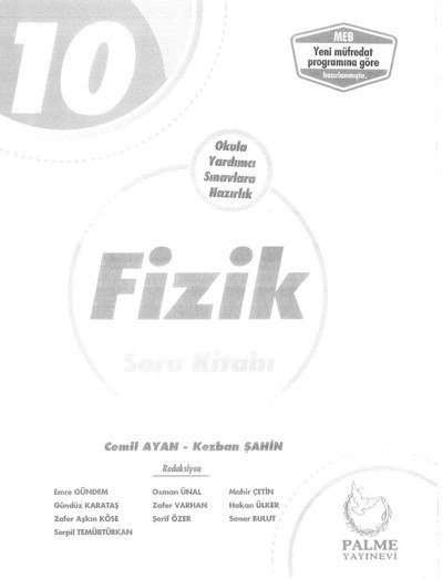 FİZİK SORU KİTABI OKULA YARDIMCI SINAVLARA HAZIRLIK SegaCopy Fotokopi Merkezi