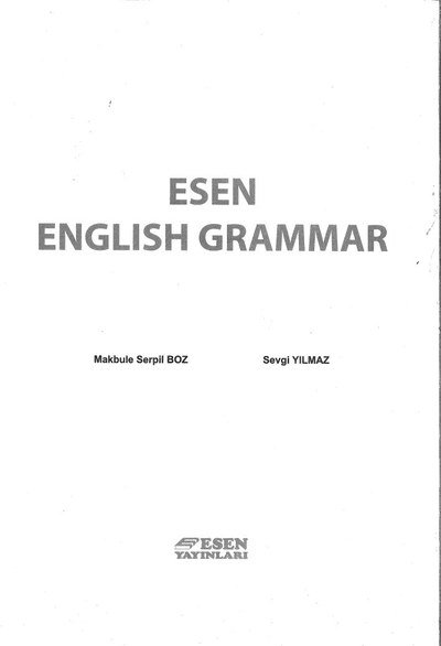 ESEN ENGLISH GRAMMAR SegaCopy Fotokopi Merkezi