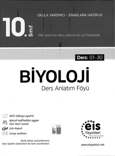 BİYOLOJİ DERS ANLATIM FÖYÜ SegaCopy Fotokopi Merkezi