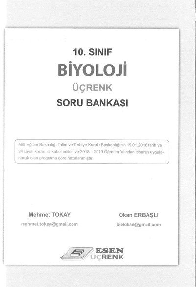 BİYOLOJİ ÜÇRENK SORU BANKASI SegaCopy Fotokopi Merkezi