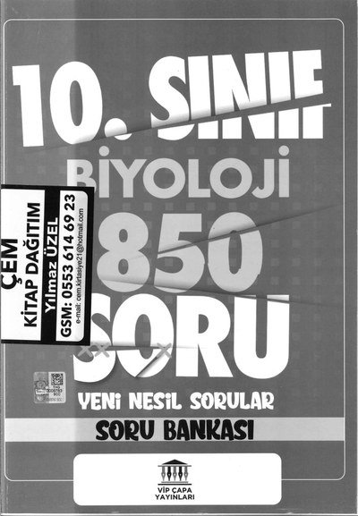 BİYOLOJİ 850 SORU YENİ NESİL SORULAR SORU BANKASI SegaCopy Fotokopi Merkezi