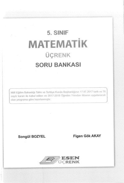 MATEMATİK ÜÇRENK SORU BANKASI SegaCopy Fotokopi Merkezi