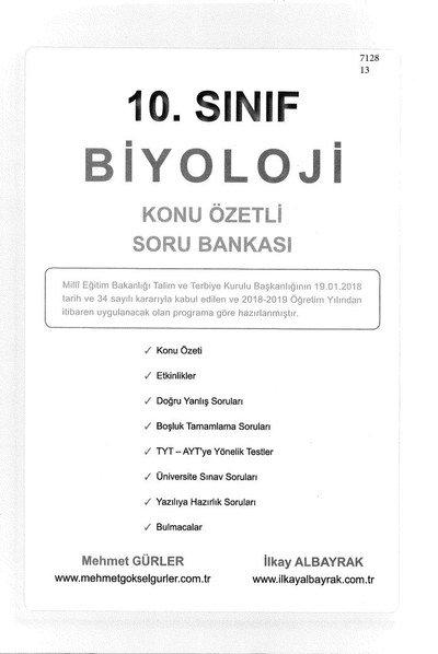 BİYOLOJİ KONU ÖZETLİ SORU BANKASI SegaCopy Fotokopi Merkezi
