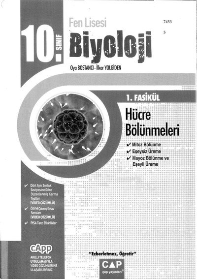 BİYOLOJİ 1. FASİKÜL HÜCRE BÖLÜNMELERİ SegaCopy Fotokopi Merkezi