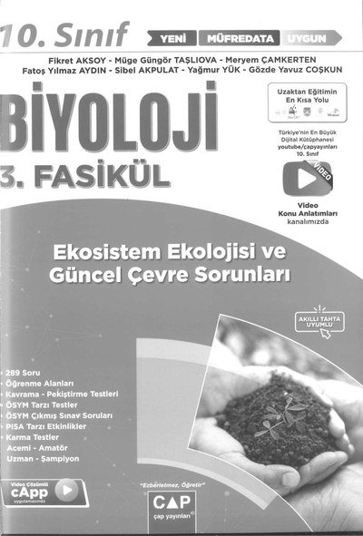 BİYOLOJİ 3. FASİKÜL EKOSİSTEM EKOLOJİSİ VE GÜNCEL ÇEVRE SORUNLARI SegaCopy Fotokopi Merkezi