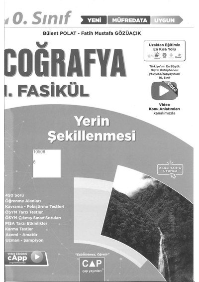 COĞRAFYA 1. FASİKÜL YERİN ŞEKİLLENMESİ SegaCopy Fotokopi Merkezi