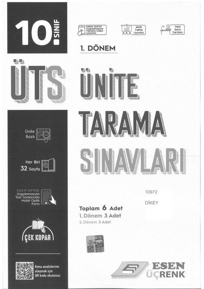 ÜNİTE TARAMA SINAVLARI 1. DÖNEM SegaCopy Fotokopi Merkezi