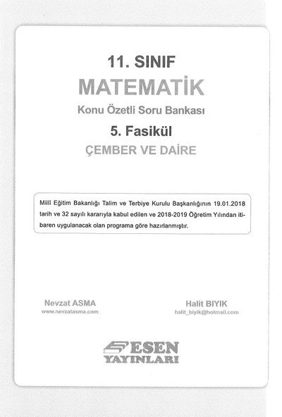 MATEMATİK KONU ÖZETLİ SORU BANKASI 5. FASİKÜL ÇEMBER VE DAİRE