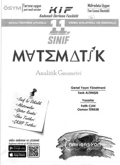 MATEMATİK ANALİTİK GEOMETRİ