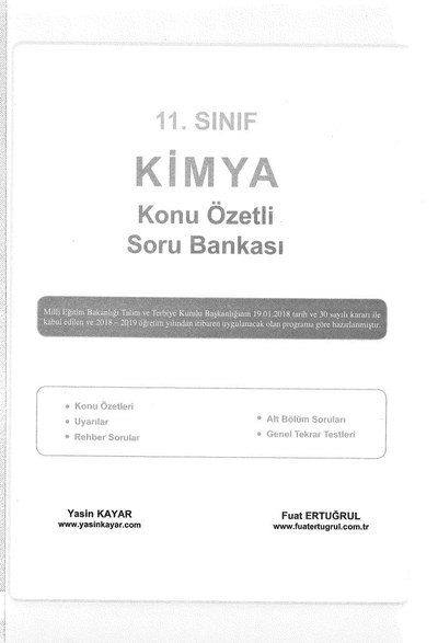 KİMYA KONU ÖZETLİ SORU BANKASI SegaCopy Fotokopi Merkezi