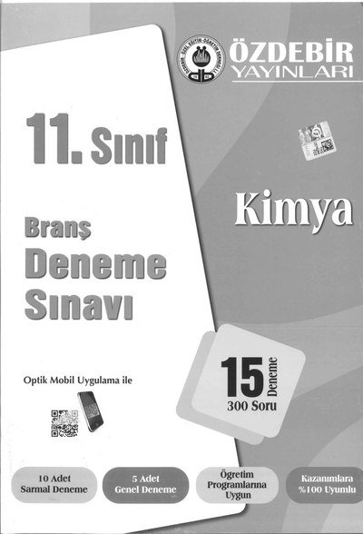 BRANŞ DENEME SINAVI KİMYA 15 DENEME 300 SORU SegaCopy Fotokopi Merkezi