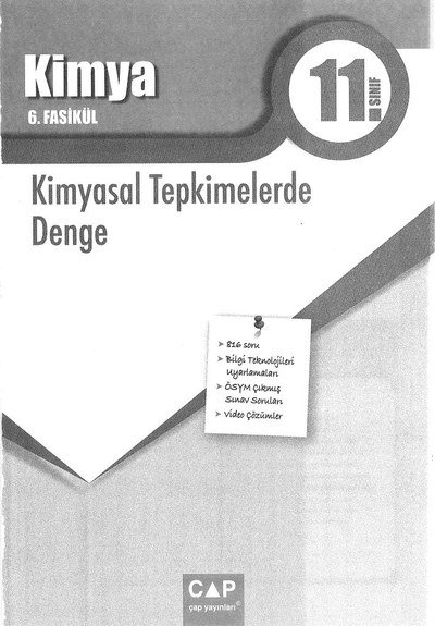 KİMYA 6. FASİKÜL KİMYASAL TEPKİMELERDE DENGE SegaCopy Fotokopi Merkezi