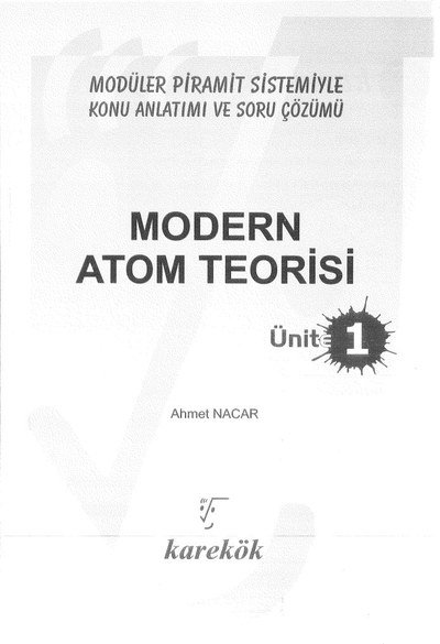 MODERN ATOM TEORİSİ ÜNİT 1 SegaCopy Fotokopi Merkezi