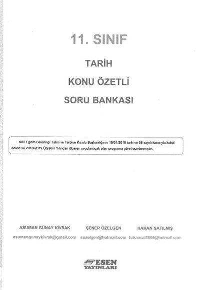 TARİH KONU ÖZETLİ SORU BANKASI SegaCopy Fotokopi Merkezi