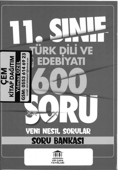 TÜRK DİLİ VE EDEBİYATI 600 SORU YENİ NESİL SORU BANKASI SegaCopy Fotokopi Merkezi