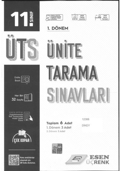 ÜNİTE TARAMA SINAVLARI 1. DÖNEM TOPLAM 6 ADET SegaCopy Fotokopi Merkezi