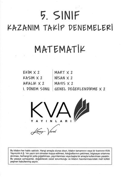 KAZANIM TAKİP DENEMELERİ MATEMATİK SegaCopy Fotokopi Merkezi