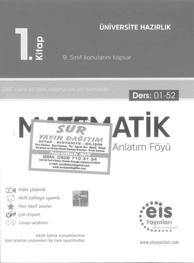 MATEMATİK DERS ANLATIM FÖYÜ 1. KİTAP SegaCopy Fotokopi Merkezi