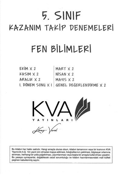 KAZANIM TAKİP DENEMELERİ FEN BİLİMLERİ SegaCopy Fotokopi Merkezi