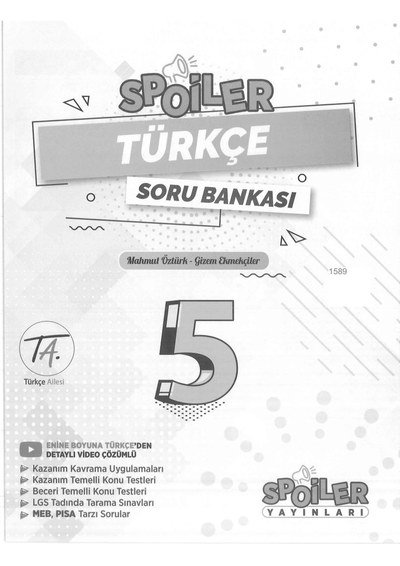 SPOİLER TÜRKÇE SORU BANKASI SegaCopy Fotokopi Merkezi