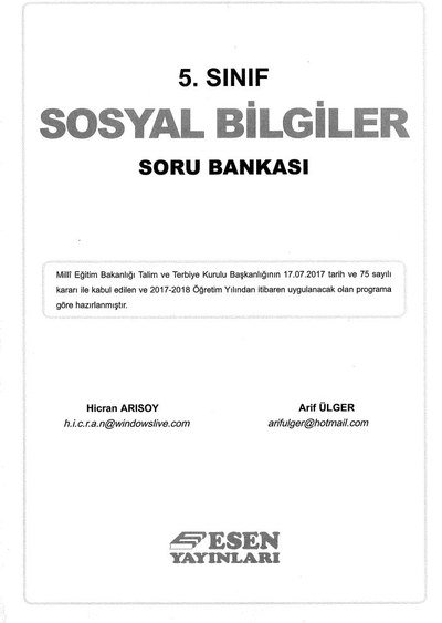 SOSYAL BİLGİLER SORU BANKASI SegaCopy Fotokopi Merkezi