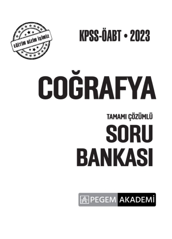COĞRAFYA TAMAMI ÇÖZÜMLÜ SORU BANKASI SegaCopy Fotokopi Merkezi
