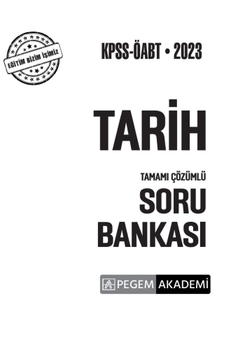 TARİH TAMAMI ÇÖZÜMLÜ SORU BANKASI SegaCopy Fotokopi Merkezi