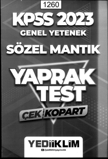 GENEL YETENEK SÖZEL MANTIK YAPRAK TEST SegaCopy Fotokopi Merkezi