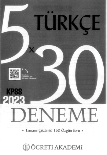 TÜRKÇE 5*30 DENEME ÇÖZÜMLÜ SegaCopy Fotokopi Merkezi
