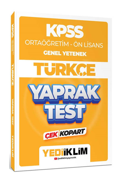 Ortaöğretim Ön Lisans Genel Yetenek Türkçe Çek Kopart Yaprak Test SegaCopy Fotokopi Merkezi